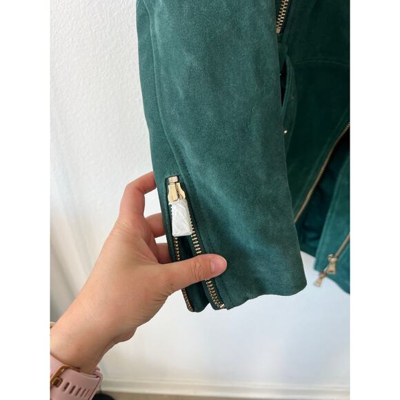 X by NBD Nicole Petrol Green Suede Coat NWOT size 4 - Picture 4 of 13